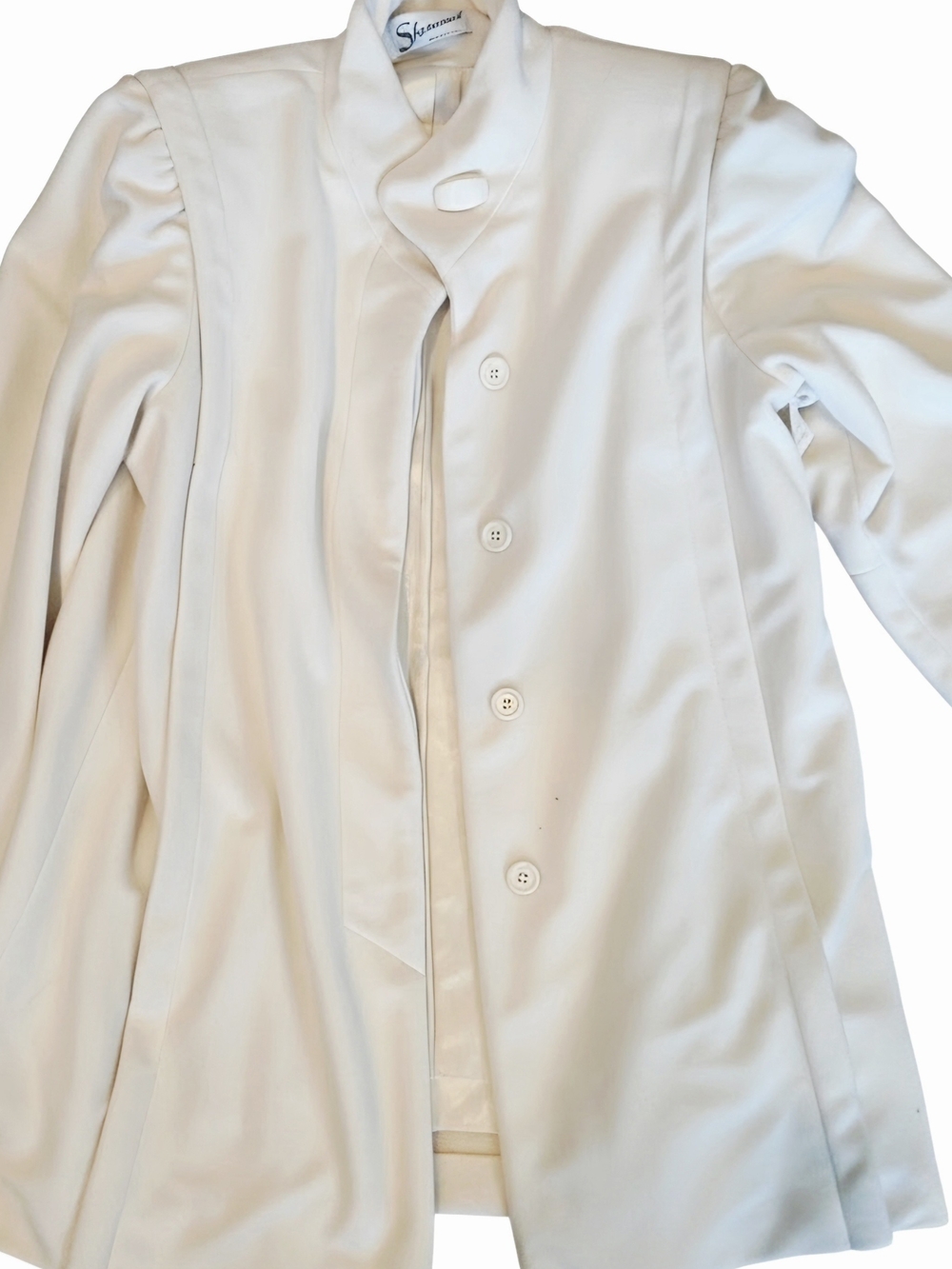 NWT Vintage Sherwood Off-White Stand Collar Jacket Coat - Size 10 - Made in USA